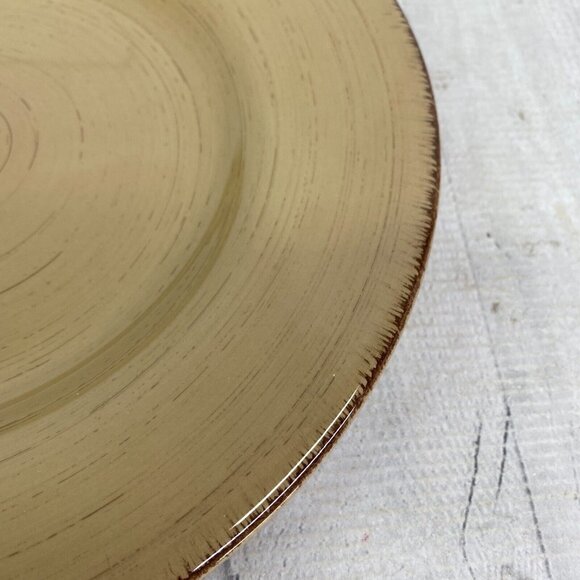 Tag Ltd SONOMA TAN Swirl Rustic Brown Edge Ironstone 11" Dinner Plates Set of 3 - Picture 12 of 16